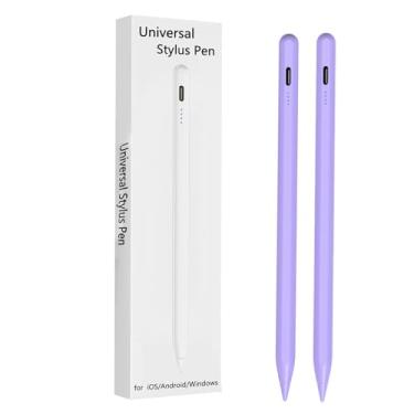 Imagem de 2 canetas Stylus para tablet Samsung Galaxy Tab A9/A8/A7 para iOS/Android/Windows Stylists Pen com duas telas sensíveis ao toque (lavanda)