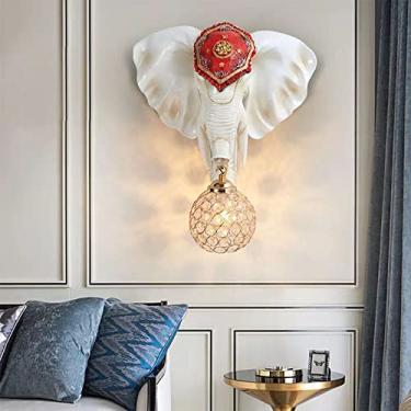 Imagem de Luminária de parede contemporânea em forma de elefante, personalizada e criativa, para sala de estar, quarto, escritório, casa de campo, quarto infantil, corredor de hotel, com luz LED (Esti