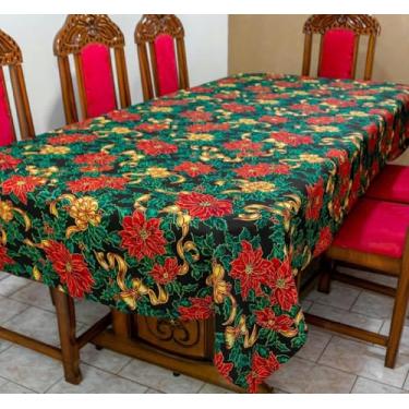 Imagem de Toalha de mesa estampada natalina natal 100% oxford varios tamanhos(14,3,00X1,40)