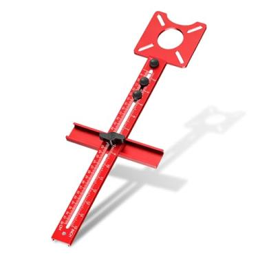 Imagem de Suporte de ranhura de fresagem 4 em 1, suporte de ranhura de fresagem de liga de alumínio, gabarito, gabarito de corte circular para marcenaria (métrico e polegadas)