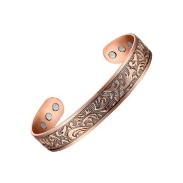 Imagem de EnerCoppeX Pulseira magnética de cobre para mulheres - joia detox com ímã de 3500 gauss, pulseira ajustável (tipo-1)