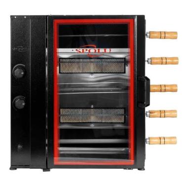 Imagem de Assador a Gás Rotativo Spogrill 5 Espetos SPL600 Preto Spolu Bivolt
