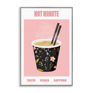 Imagem de Stupell Industries Hot Minute Cup of Noodles Gray Framed Giclee Art, design by A Barefoot Stylist, 24 x 16