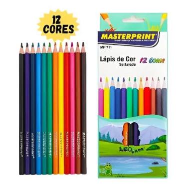 Imagem de LÁPIS DE COR GRANDE DE RESINA KIT 6CX 12 CORES MP711 Master - Masterpr