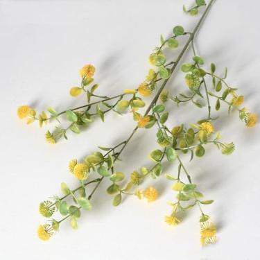 Imagem de 2 peças de guirlanda de flores artificiais – flores de videira com folhas verdes penduradas rosas falsas videira para decoração de quarto parede pano de fundo festa na selva casamentos ao ar livre