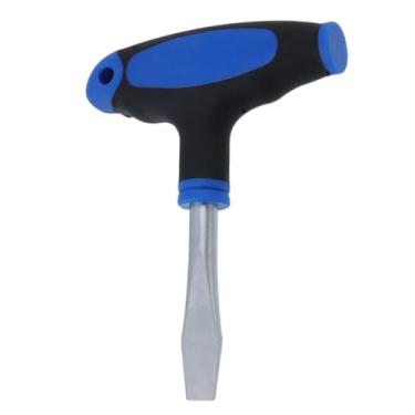 Imagem de Wealrit Chave de fenda tipo T de 8 mm, chave de fenda de cabeça chata com ferramenta ergonômica de montagem de alça de plástico para parafuso ranhurado usado em placa de liberação rápida ou monopé de