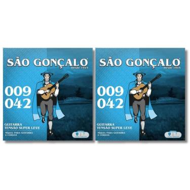 Imagem de Kit 2 Encordoamento Guitarra São Gonçalo Extra Leve 009