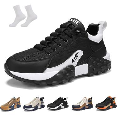 Imagem de Tênis Masculino Ortopédico Confortável, Casual, à Prova D'água, Respirável, Antiderrapante, Leve, Para Caminhada E Corrida, Com Suporte De Arco, Black, 41 EU