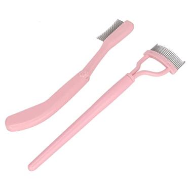 Imagem de 2 pincéis separadores de cílios rosa, pincéis de beleza para sobrancelhas e cílios