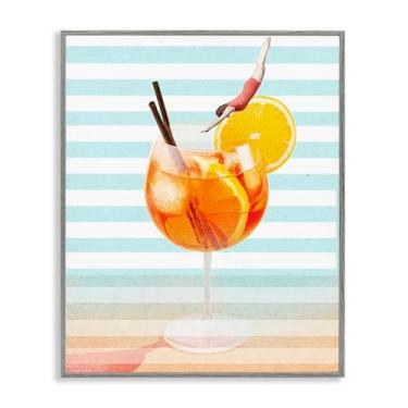Imagem de Stupell Industries Arte giclée emoldurada cinza Spritz Cocktail Dive, design por Lil' Rue, 14 x 11