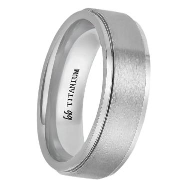 Imagem de Boston Bay Diamonds Aliança de casamento masculina de titânio prata unissex ajuste confortável ou anel moderno - 6 mm e 7 mm - escolha de estilo, Metal, não conhecido