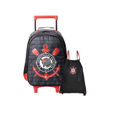Imagem de Ki Mochila Escolar De Rodas+Bolsa Saco Corinthians Oficial