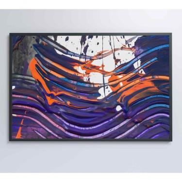 Imagem de Quadro Pintura Roxo 60x40 Cm Adesivo Fotográfico