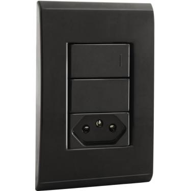 Imagem de Conjunto 4x2 Com 1 Interruptor Simples 10 A 250 V E 1 Tomada 2p T 10 A 250 V Tramontina Liz Grafite
