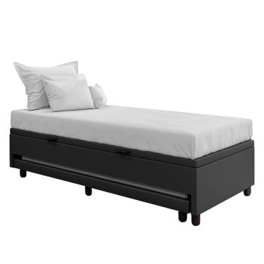Imagem de Bicama Box Baú Solteirão 96x188 Cm Samy S05 Sintético Preto - Mpozenato