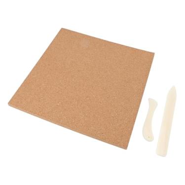 Imagem de Luocute 4pcs Manchados de Trabalho de Vidro, 12 "x 12" Quadro de Cortiça Foursquare Resisting Cork Placa de Parede Auto -adesivo Com 2 Raspadores, para Proteger a Mesa e a Bancada
