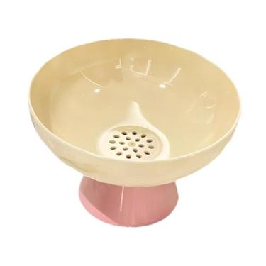 Imagem de Bothyi Fruteira elevada com orifícios de drenagem, suporte para legumes para decoração de mesa, travessa e fácil de limpar, pedestal removível, Amarelo