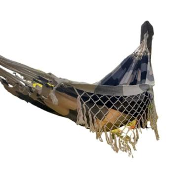 Imagem de Rede De Descanso dormir Em Tear De Casal Gigante(PRETO COM CRU)