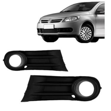 Imagem de Par Moldura Grade Parachoque Gol G5 Voyage Saveiro Preta