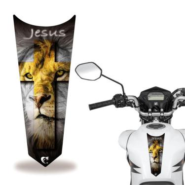 Imagem de Adesivo Faixa Gravata Tanque Moto Jesus Amarelo