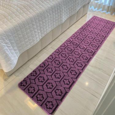 Imagem de Passadeira Carpete Sala Quarto Geométrico 0,50 X 3,00 Titulos Cor Rosa