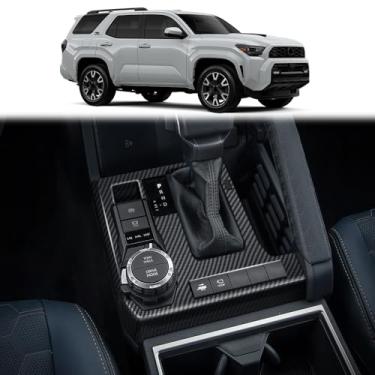 Imagem de Moldura de acabamento do painel de engrenagem de controle central adequada para Toyota 4runner e Tacoma Gear 2024 2025 2026 e acessórios de modificação de interiores (padrão de fibra de carbono)