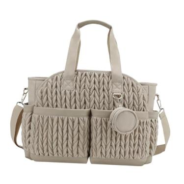 Imagem de menolana Bolsa para fraldas, bolsa de transporte, presente para mamãe e papai, versátil, portátil, impermeável, para guardar itens essenciais do bebê e fazer, Cáqui