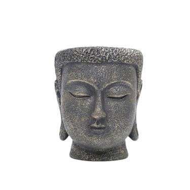 Imagem de WeiLaiKeQi Vaso de flores em resina com cabeça de Buda, recipiente para plantas, estatueta de Buda, presente decorativo para casa ou escritório, Style C