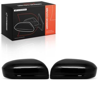 Imagem de A-Premium 2 peças de tampas de espelho retrovisor do lado do motorista e do passageiro - compatível com Honda Civic 2014-2015 - preto liso, sem furo de seta