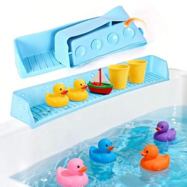 Imagem de Himake Protetor contra respingos para banheira, prateleira de brincar de banheira, evita derramamento de água, azul