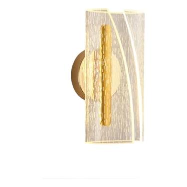 Imagem de Kit C/ 2 Arandela Dourado Acrílico Moderno 3 Cores Luz Dourado