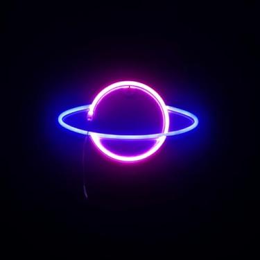 Imagem de Luminária Placa Led Neon - Letreiro de Luz Parede USB Pilha(Planeta Azul 1)