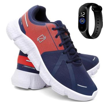 Imagem de Tênis Masculino Esporte Super Leve Para Caminhada Corrida e Treino e Relógio-Masculino