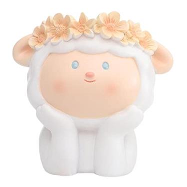 Imagem de Vaso de mesa estilo nórdico com orifício de drenagem, estatueta de argement de flores, suporte de pincel de maquiagem, plantador para hotel, escritório, decoração de casa, ovelhas, decoração de casa