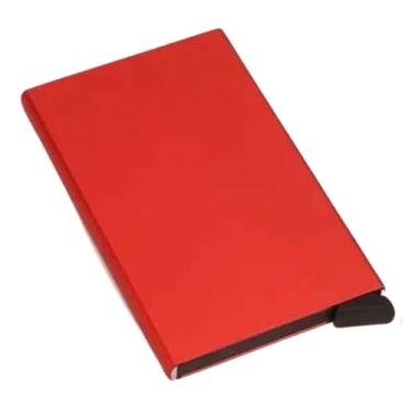 Imagem de Porta Cartões Antifurto Com Proteção Rfid Estrutura Em Alumínio Capacidade Para Seis Cartões Design Compacto Leve (Vermelho)