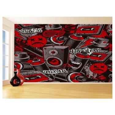 Imagem de Papel De Parede 3D Arte Graffiti Mural Grafite 3,5M Tra47 - Você Decor