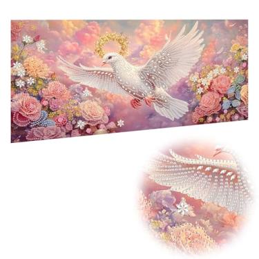 Imagem de Pavemlo Kits de arte de diamante grande de forma especial para adultos pombas, kits de pintura de diamantes grandes, fotos de flores, broca faça você mesmo, ponto cruz, joias, arte, strass, artesanato