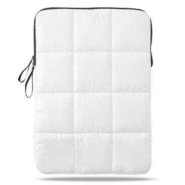 Imagem de Linpr Capa para laptop Puffy 12 polegadas branca, bolsa de transporte impermeável para mulheres, capa fofa para computador iPad Pro 11, compatível com iPad 10 de 10,9 polegadas, iPad 7 8 9, 10,5 polegadas