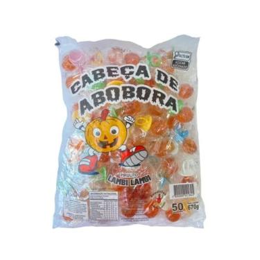 Imagem de Pacote Pirulito Cabeça de Abóbora Halloween 670g C/ 50 Unids - Lambi L