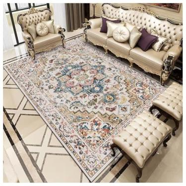 Imagem de SPXMQSS Tapetes de chão para sala de estar laváveis, tapetes para sala de estar macios antiderrapantes e resistentes a manchas tapetes grandes dobráveis para quarto sala de jantar D 200 x 300 cm