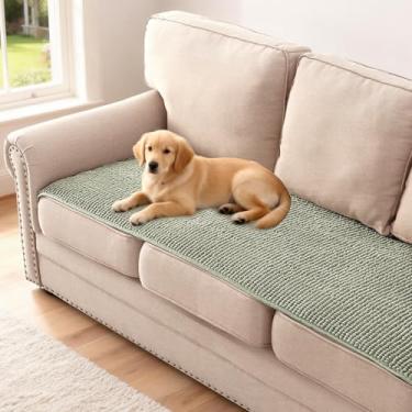 Imagem de H.VERSAILTEX Capa de sofá de chenille de pelúcia para sofá de 3 almofadas, antiderrapante, lavável, protetor de móveis macio e durável para cães, gatos, crianças (69,8 cm x 180,3 cm, espuma do mar)