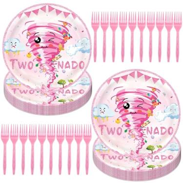 Imagem de Conjunto de pratos e garfos descartáveis - 20 peças de pratos de papel resistentes (18 cm) + 20 garfos (15 cm) para festa, churrasco, piquenique, casamento - kit de louça descartável à prova de