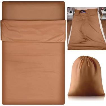 Imagem de Irenare Saco de dormir autobronzeado, reutilizável, autobronzeador, leve, respirável, saco de dormir para cama, viagem (marrom)