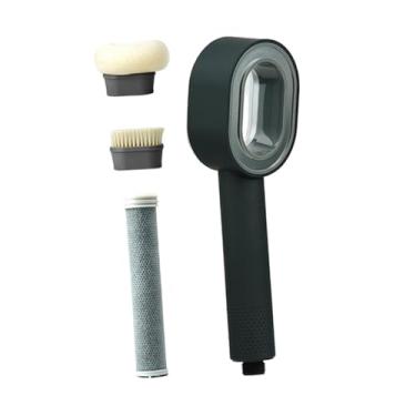 Imagem de Fenteer Chuveiro de mão com pulverizador, prático com esponja e escova, fácil de instalar, ideal para regar plantas, lavar carros e viagens, Preto