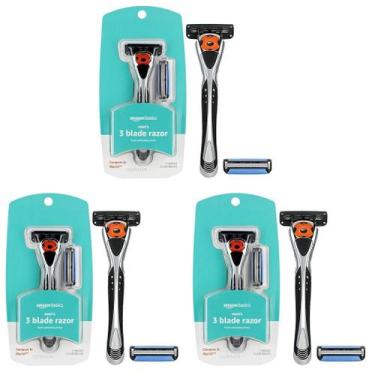 Imagem de Razor Amazon Basics 3-Blade Motion Sphere para homens (pacote com 3)