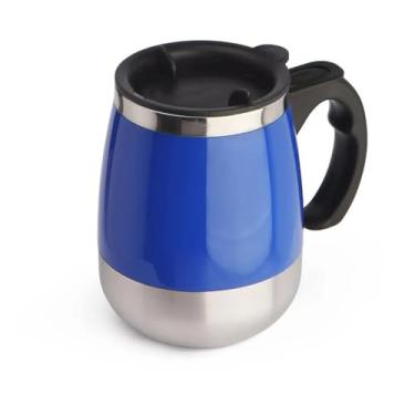 Imagem de Caneca Fast Mixer 400ml com Tampa – Misturadora Automática, Térmica, Aço Inox e Design Moderno Azul