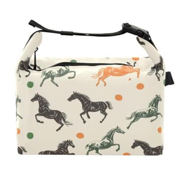 Imagem de STAYTOP Lancheira de cavalo de desenho animado com fivela de alça, lancheira isolada para meninos e meninas, lancheira térmica para trabalho escolar