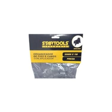 Imagem de Organizador de Fios e Cabos com Aplicador, 20mm x 2m, Plástico, Preto, 128g