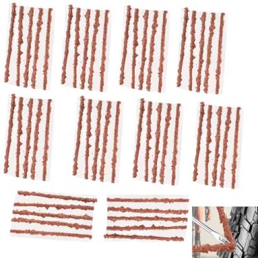 Imagem de YiXjiuBP 50 plugues de reparo de pneus sem câmara - refis de tiras de reparo de pneus de borracha para carros, ATV, UTV, bicicletas, trailers, SUV, motocicletas, caminhões e pneus off-road