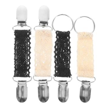 Imagem de SUPVOX Conjunto de clipes multiuso de 4 peças para chapéu e suéter, clipe organizador de bolsa antiperda para xale, cachecol, jaqueta, bolsa de praia (2 bege + 2 preto)